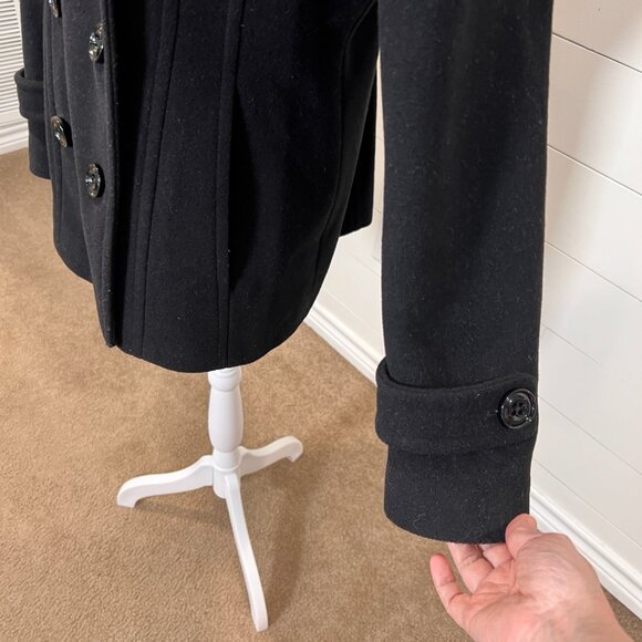 Jason Kole Black Short Length Peacoat Size M - Picture 5 of 10